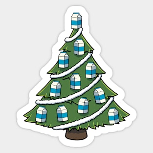 Milk Carton Christmas Tree Sticker